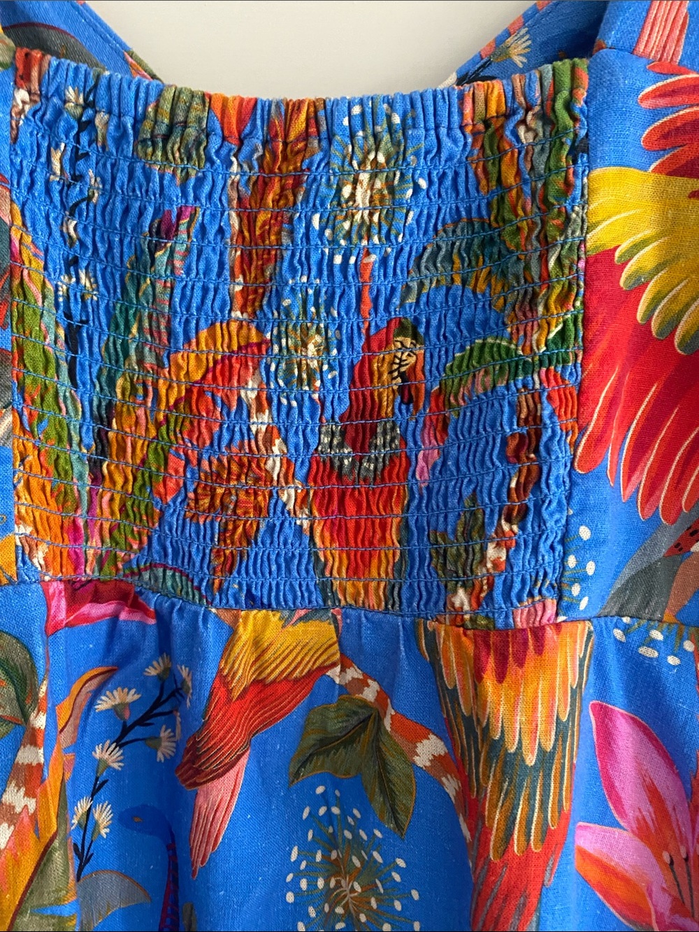 FARM Rio Blue macaw Print party Mini Dress - Picture 7 of 9